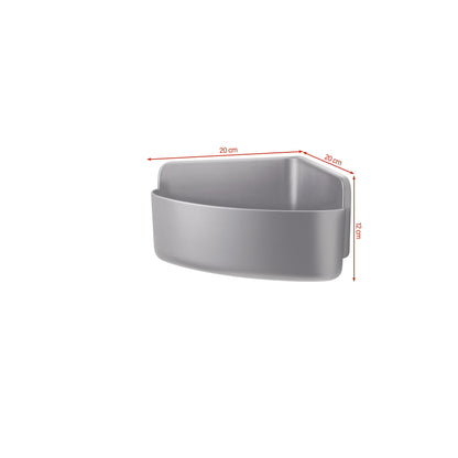 tesa LAVAA Corner Shower Basket, Matte Black, Elegant, Practical, Space-Saving, White