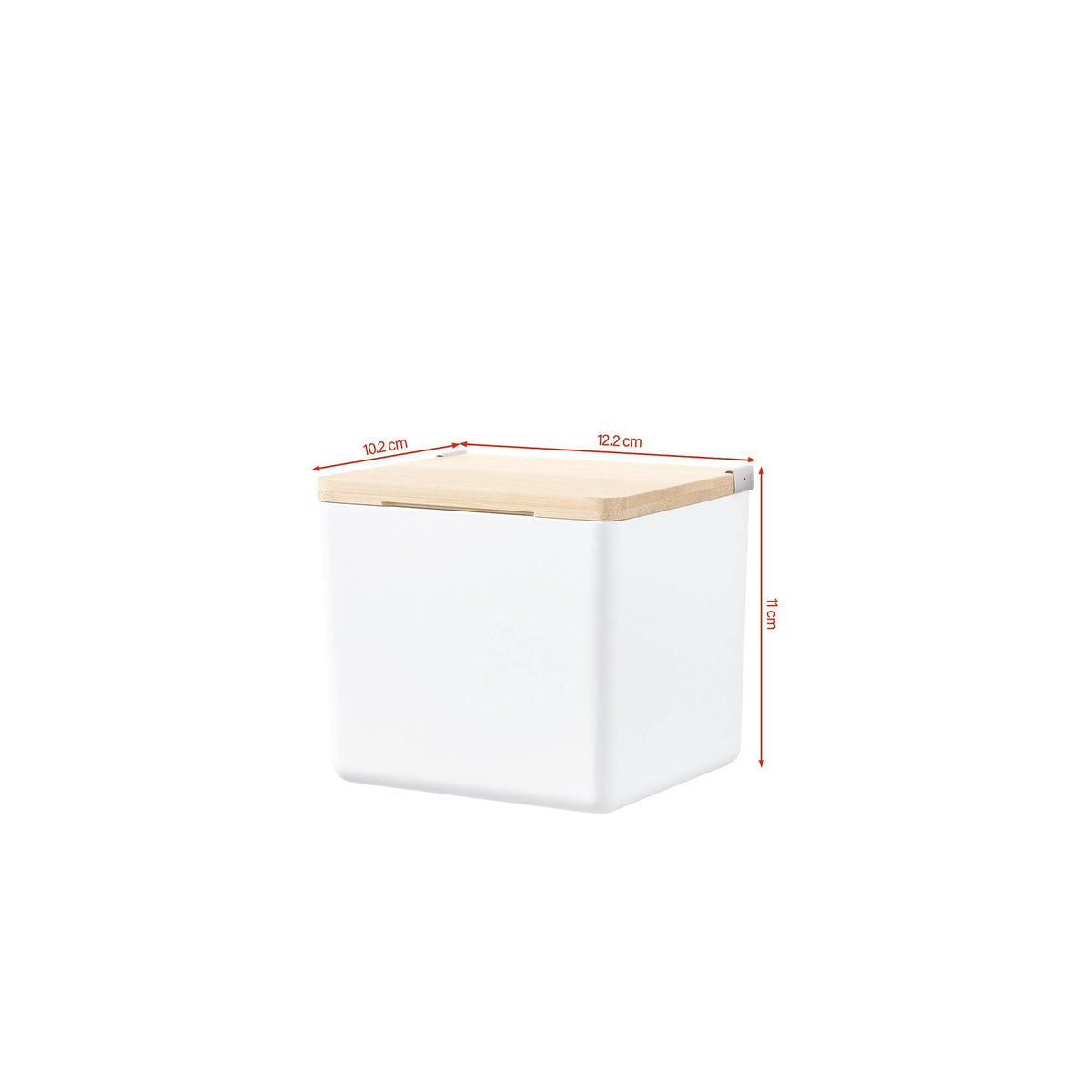 tesa BABOO Small Storage Box, with Bamboo Lid, Additional Storage Space for the Bathroom, White