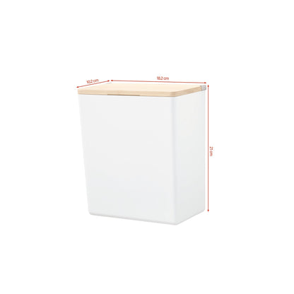 tesa BABOO Large Storage Box, with Bamboo Lid, Additional Storage Space for the Bathroom, White