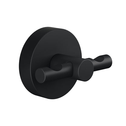 tesa MOON BLACK Bathrobe Hook, Matte Black, Includes Adhesive Solution