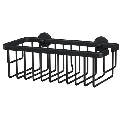 tesa MOON BLACK Shower Basket, Matte Black, for the Shower and Bathtub