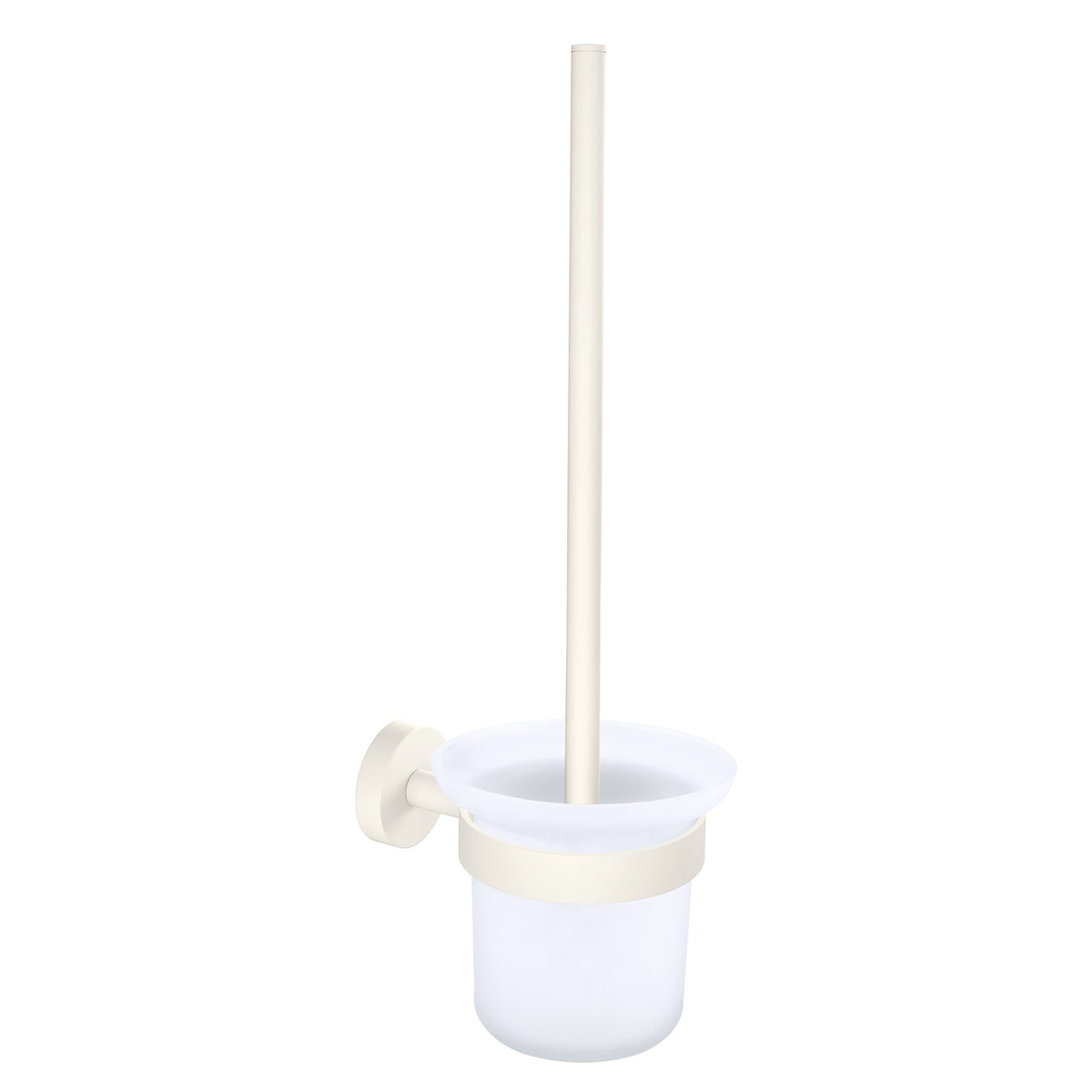 tesa MOON WHITE Toilet Brush Holder, Matte White, Includes Adhesive Solution