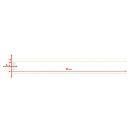 tesa MOON WHITE 2-arm towel rack, matte white, includes adhesive solution – Dimensions