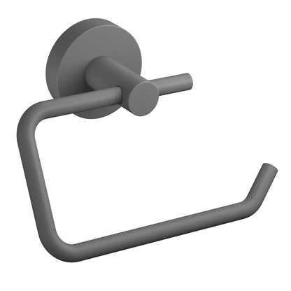 tesa MOON GREY Toilet Paper Holder, Matte Gray, Includes Adhesive Solution