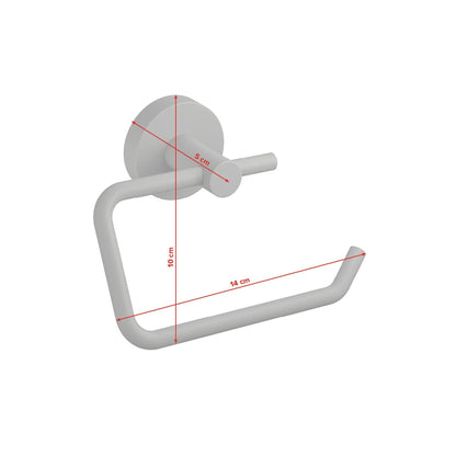tesa MOON GREY Toilet Paper Holder, Matte Gray, Includes Adhesive Solution – Dimensions