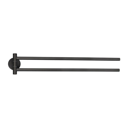 tesa MOON Graphite Two-Arm Towel Rack, Self-Adhesive, Metal with PVD Coating