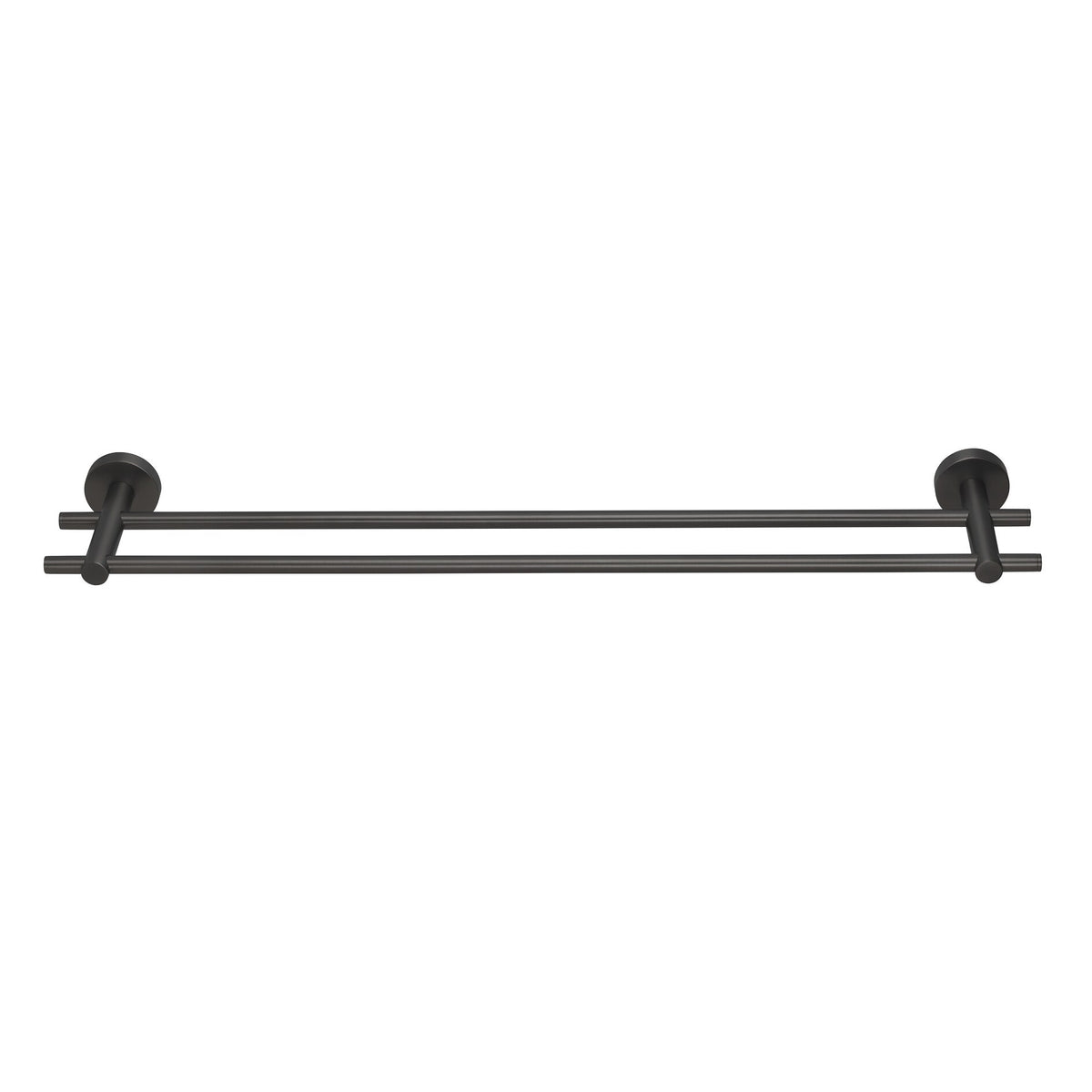 tesa MOON Graphite Double Towel Rack, Self-Adhesive, Metal with PVD Coating