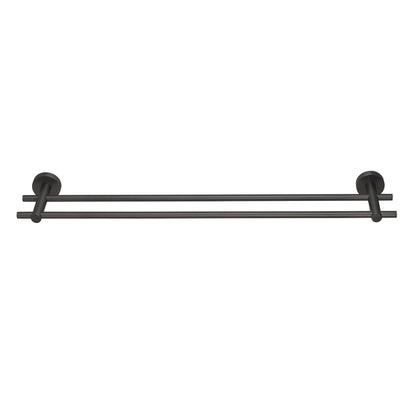 tesa MOON Graphite Double Towel Rack, Self-Adhesive, Metal with PVD Coating