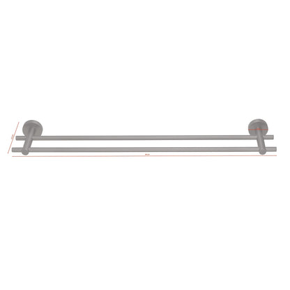 tesa MOON Graphite Double Towel Rack, Self-Adhesive, Metal with PVD Coating