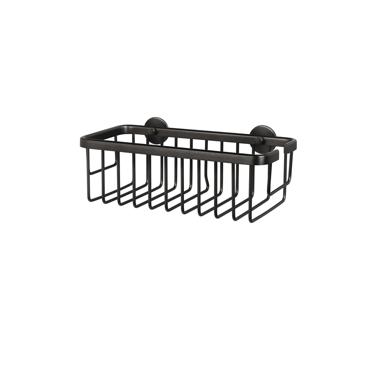 tesa MOON Graphite Shower Basket, single, self-adhesive, metal with PVD coating