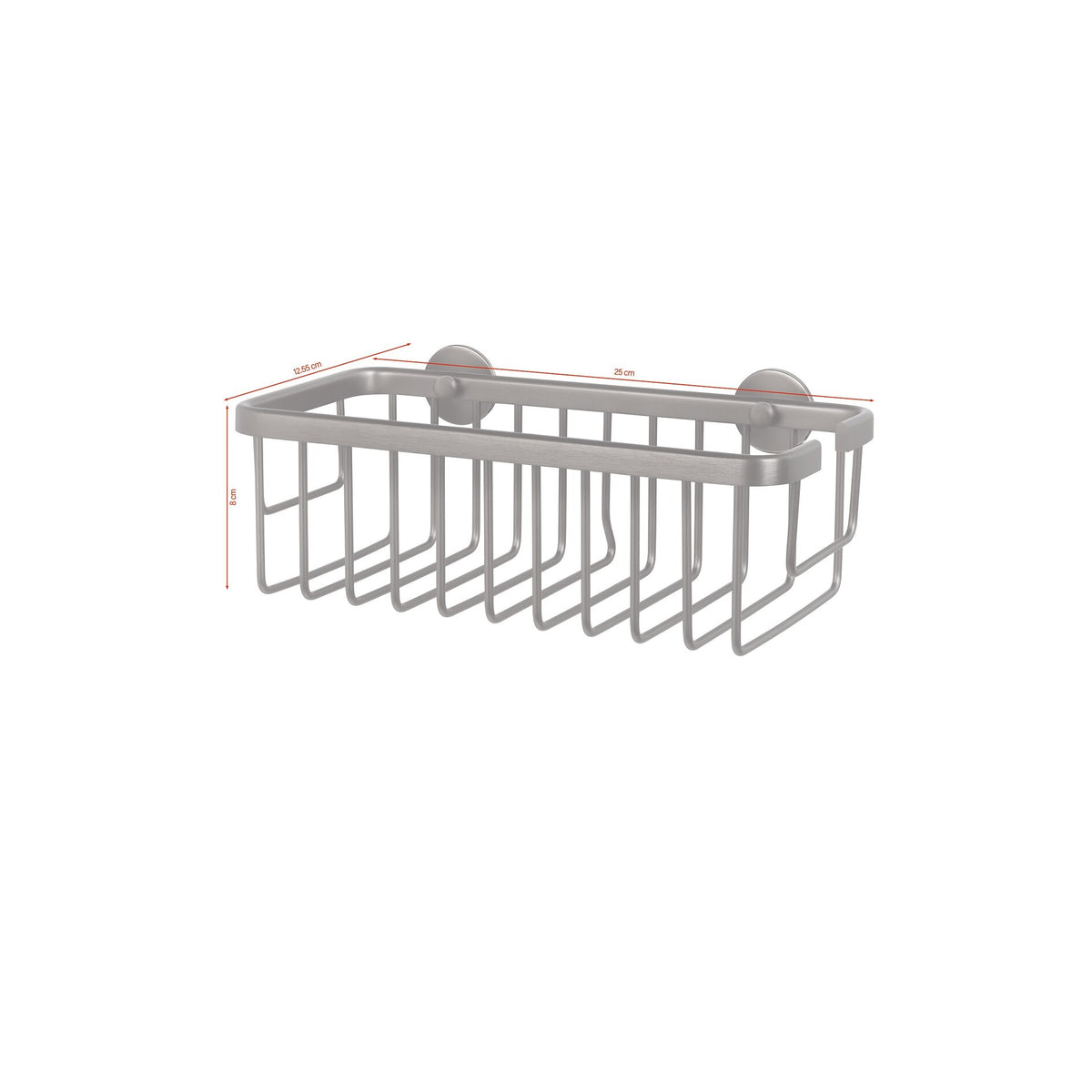 tesa MOON Graphite Shower Basket, single, self-adhesive, metal with PVD coating