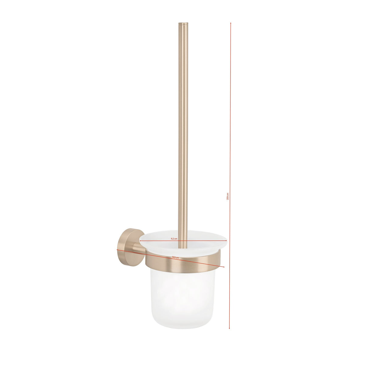 tesa MOON Bronze Toilet Brush, self-adhesive, metal with PVD coating