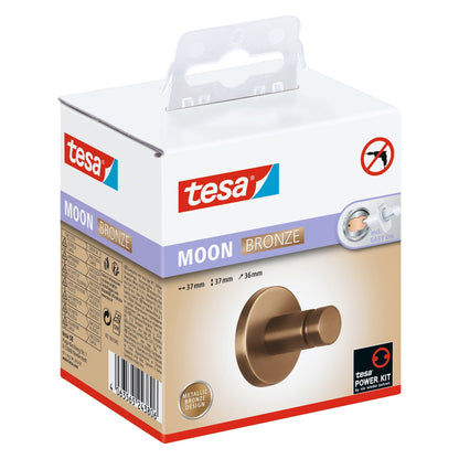 tesa MOON Bronze Towel Hook, self-adhesive, PVD-coated metal