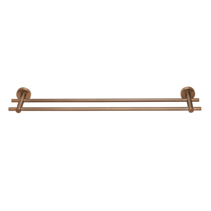 tesa MOON Bronze Double Towel Rack, Self-Adhesive, Metal with PVD Coating