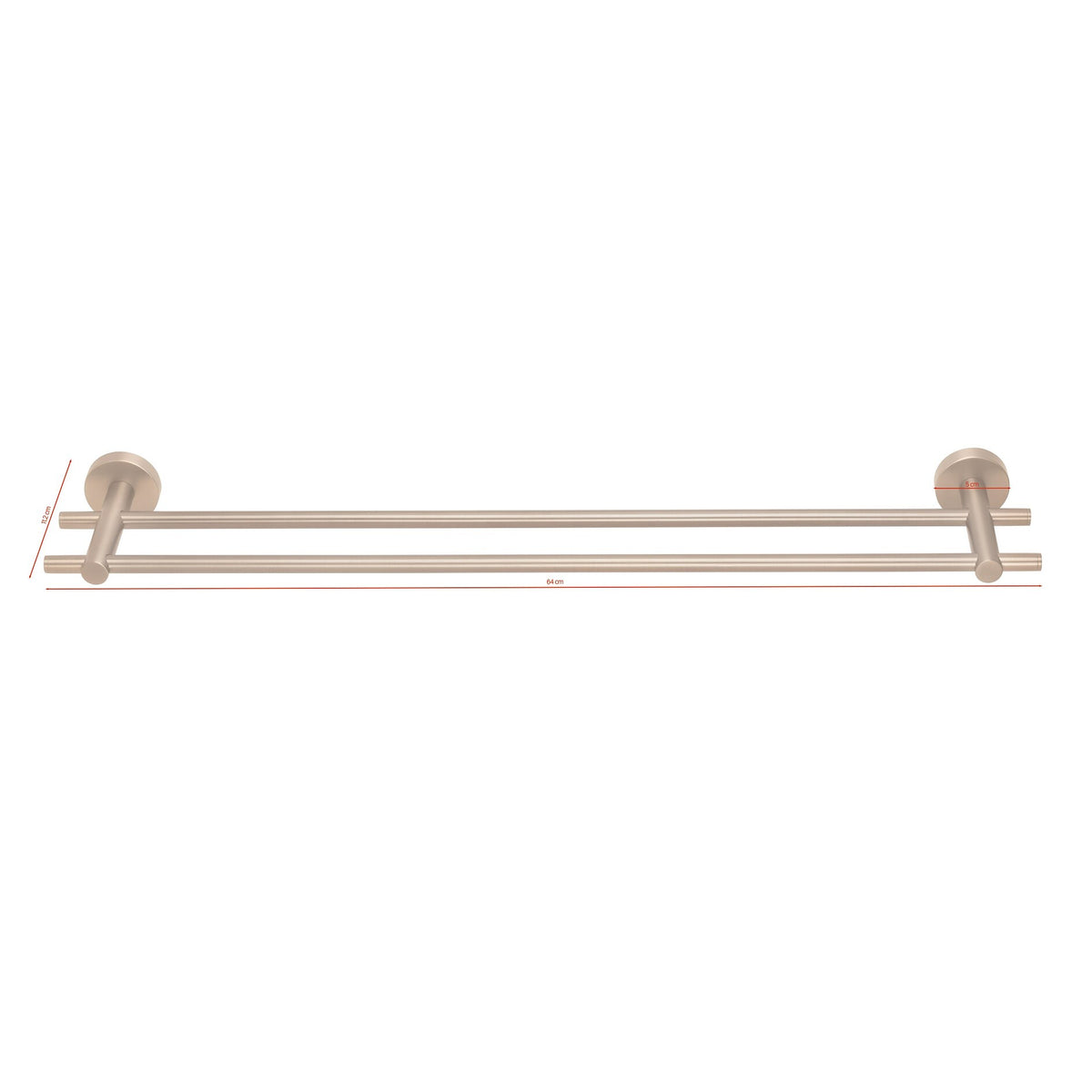 tesa MOON Bronze Double Towel Rack, Self-Adhesive, Metal with PVD Coating