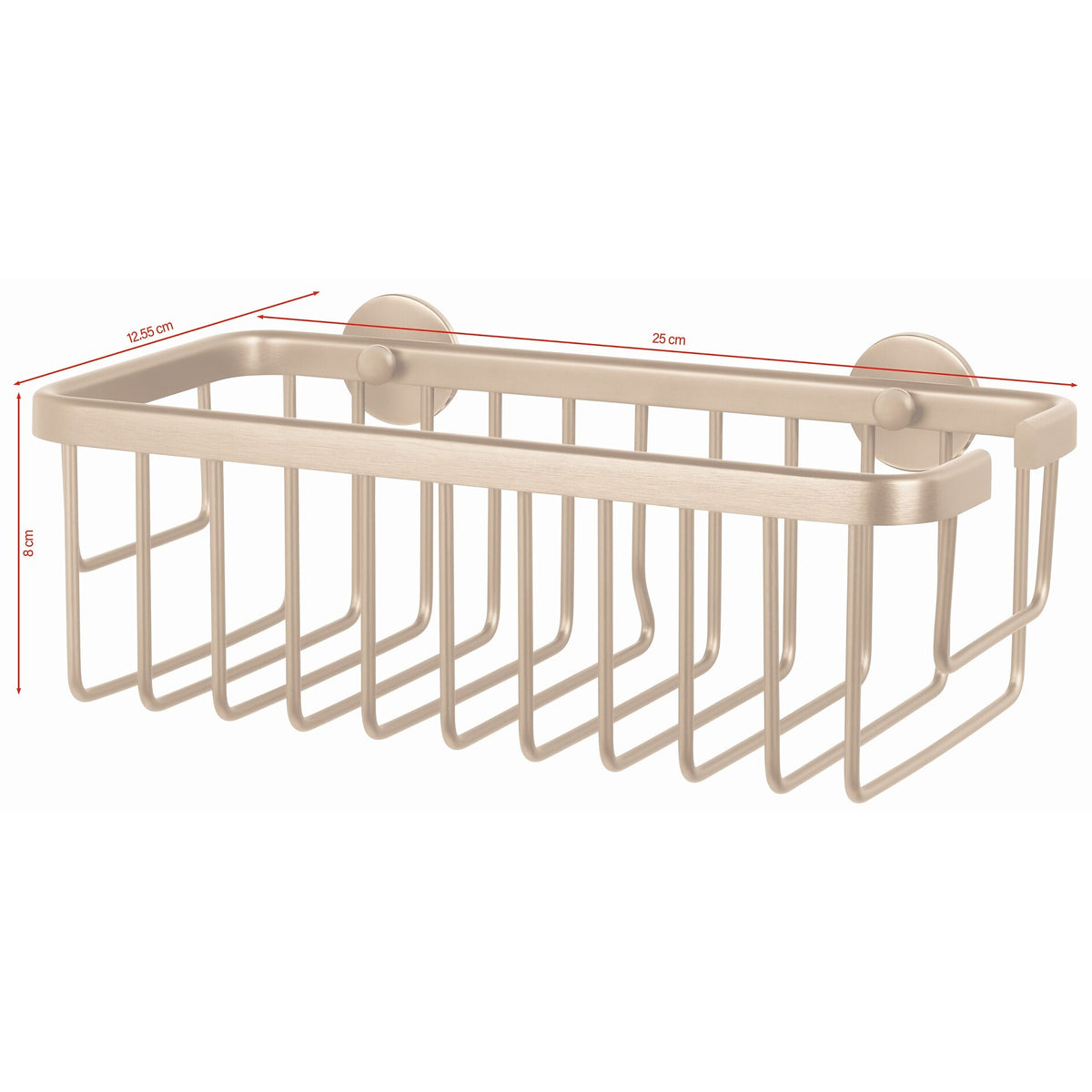 tesa MOON Bronze Shower Basket, single, self-adhesive, metal with PVD coating