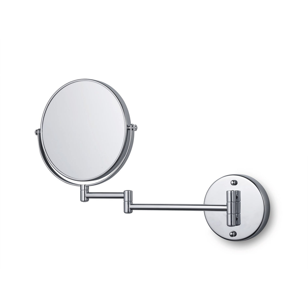 tesa VISIOON Cosmetic Mirror with Double-Swivel Arm, Self-Adhesive, Chrome-Plated Brass and Chrome-Plated Chrome