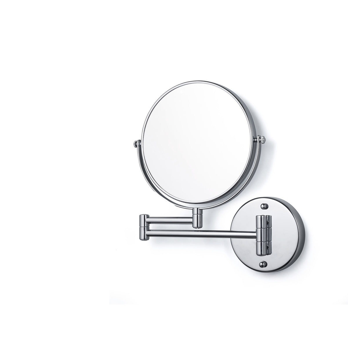 tesa VISIOON Cosmetic Mirror with Double-Swivel Arm, Self-Adhesive, Chrome-Plated Brass and Chrome-Plated Chrome