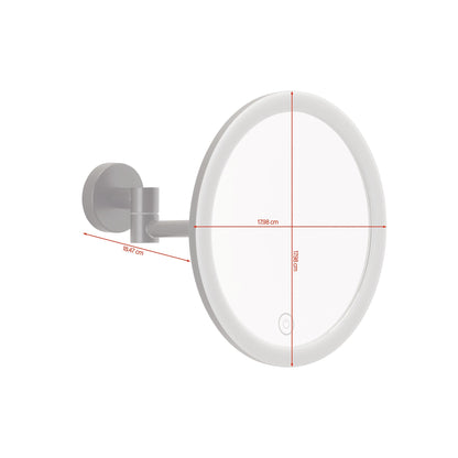 tesa VISIOON LED Cosmetic Mirror with Swivel Arm, self-adhesive, matte black powder-coated metal, matte black plastic