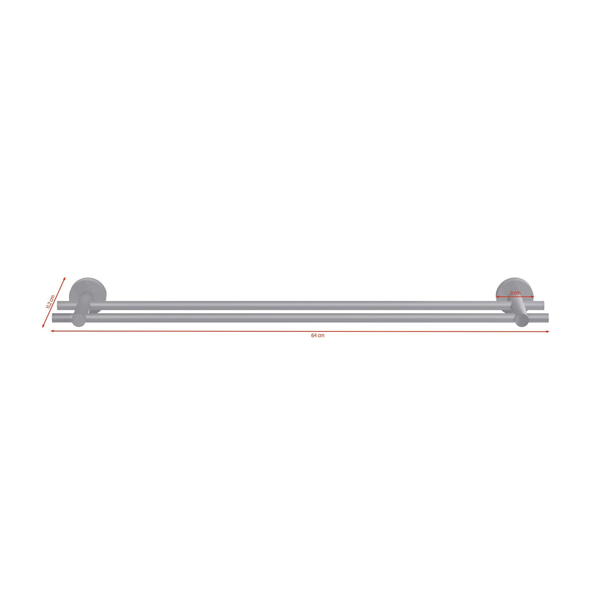 tesa MOON BLACK Towel Bar, self-adhesive, black powder-coated