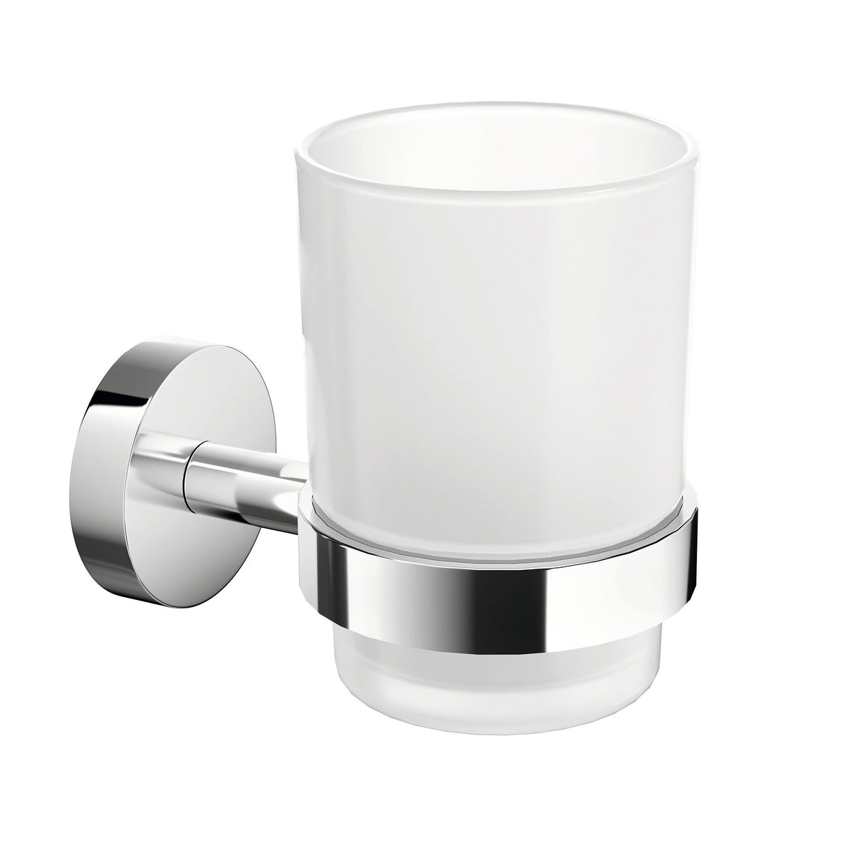 tesa SMOOZ Tumbler Holder, self-adhesive, chrome-plated metal