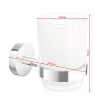 tesa SMOOZ Tumbler Holder, self-adhesive, chrome-plated metal