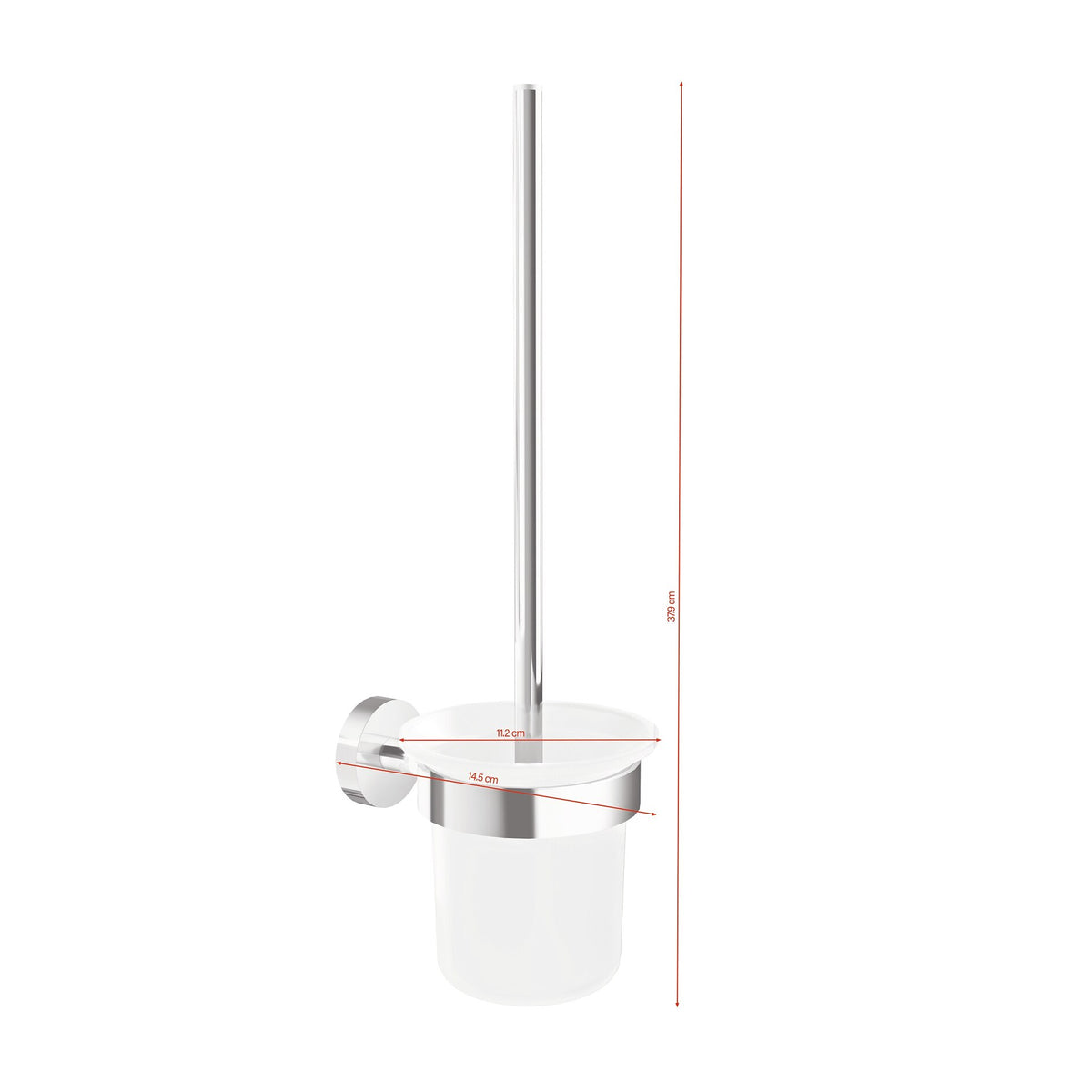 tesa SMOOZ Toilet Brush, self-adhesive, chrome-plated metal