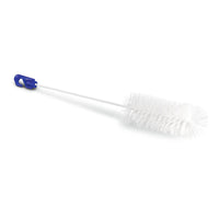 The Nölle Profi Brush bottle brush (Ø 53 mm, 470 mm long, pure bristles) from Nölle Profi Brush Bürsten- & Pinseltechnik e.K. has stiff bristles, a long twisted handle with a blue grip, and is pictured against a plain white background.