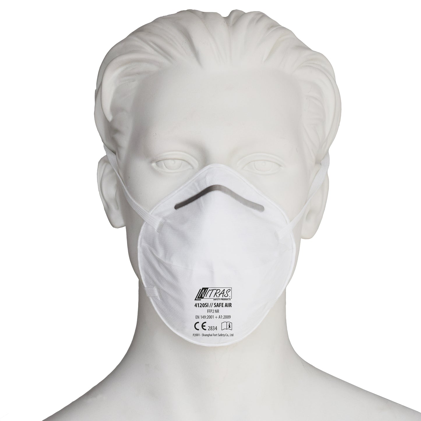 NITRAS SAFE AIR, respiratory mask, FFP2 NR, without valve, white, EN 149, box of 20 pieces | Pack (20 pieces)