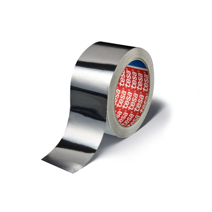 tesa 50565 Aluminum Adhesive Tape, linerless, silver, 50 m x 50 mm