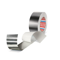 tesa 50575 Aluminum Adhesive Tape with Liner, 50 m x 50 mm, silver