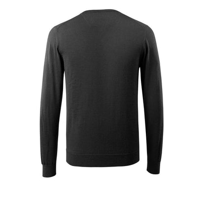 Knitted sweater V-neck, merino wool knitted sweater