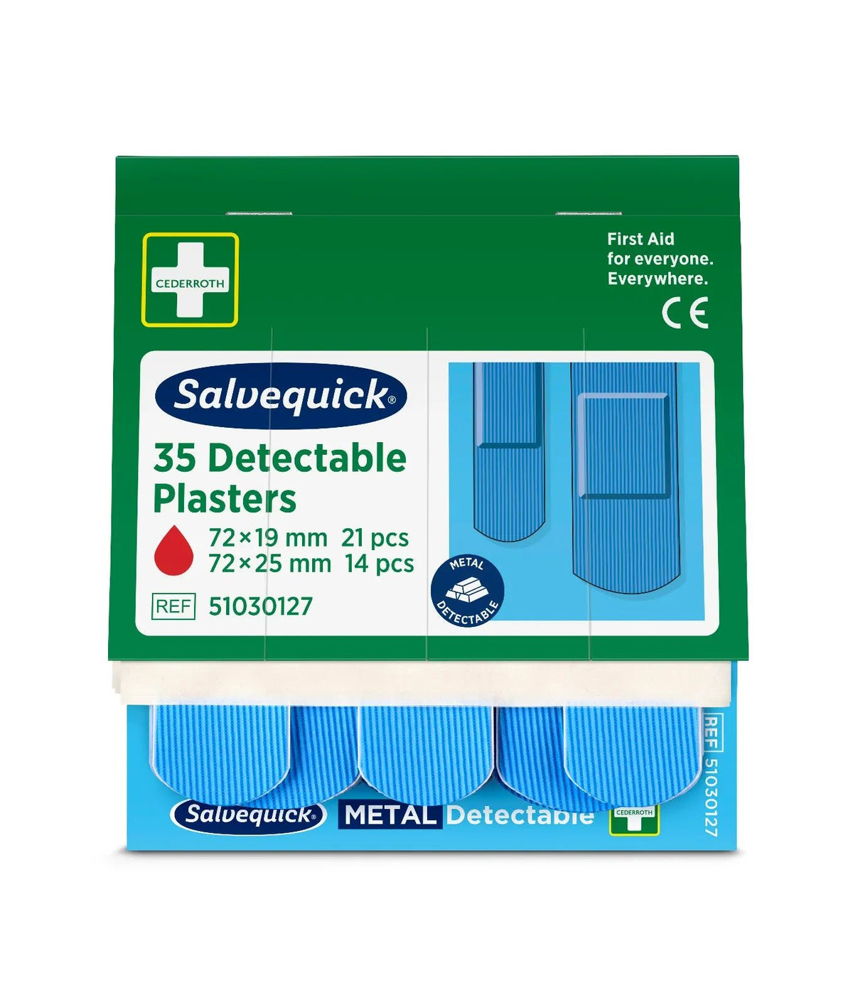 Blauer detektierbare Pflaster, 35 stück/mine  | Packung (35 Stück)