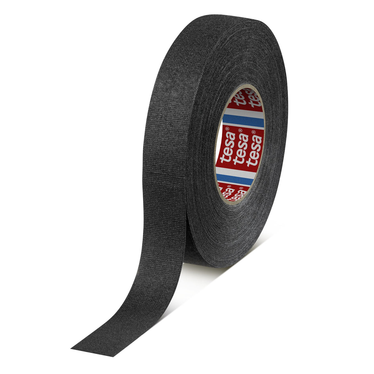 tesa 51609 PET non-woven adhesive tape, 3'' core, 50 m x 19 mm, black