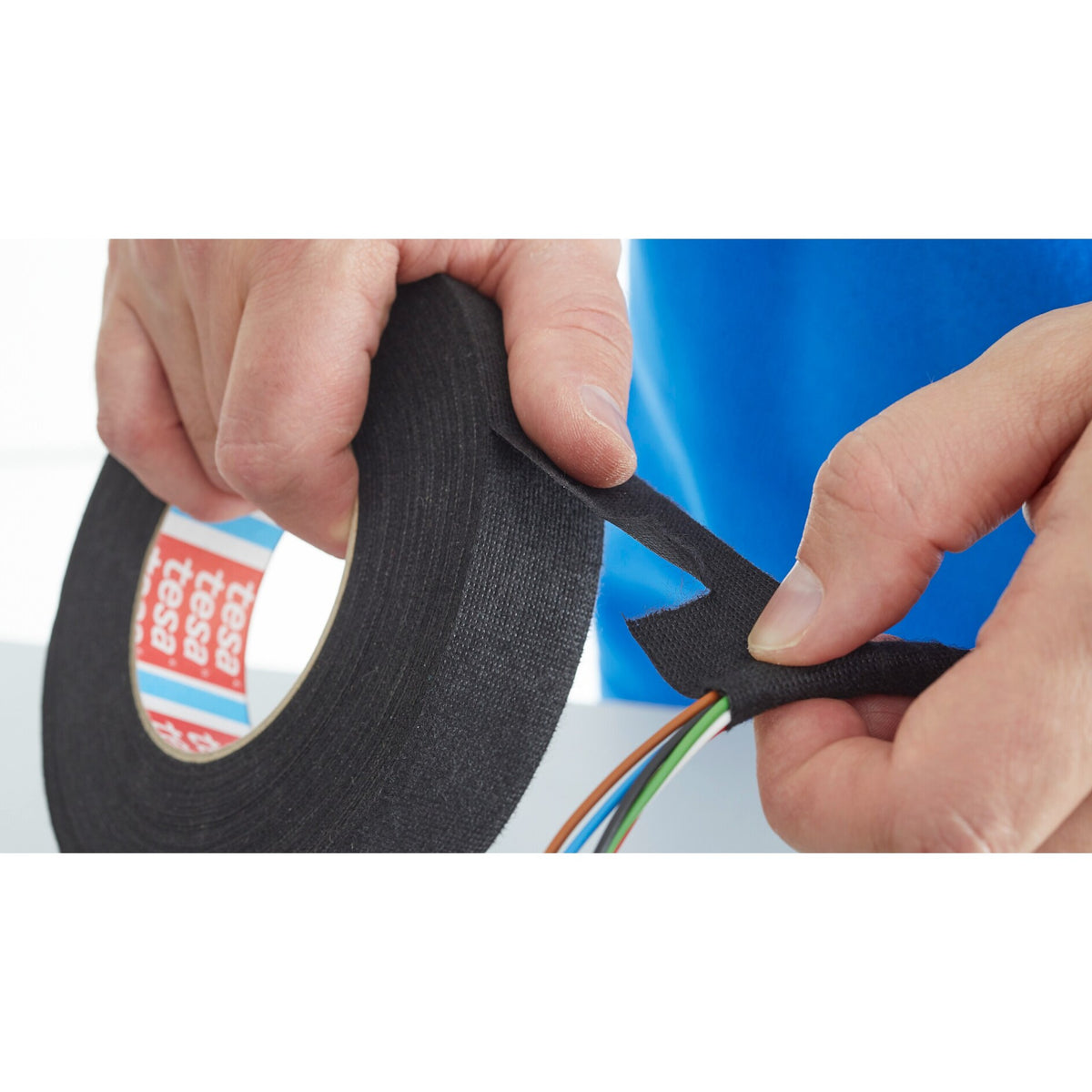 tesa 51609 PET Nonwoven Adhesive Tape, 3'' core, 50 m x 19 mm, black – Applications