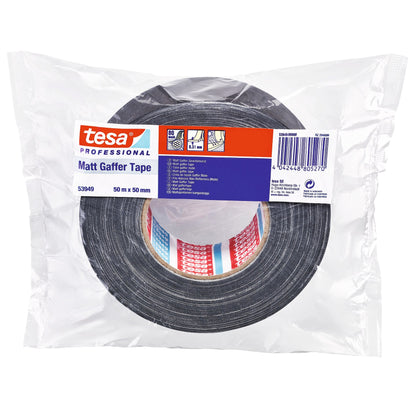 tesa Professional 53949 Gaffer Tape, Matte, 50 m x 50 mm, Matte Black