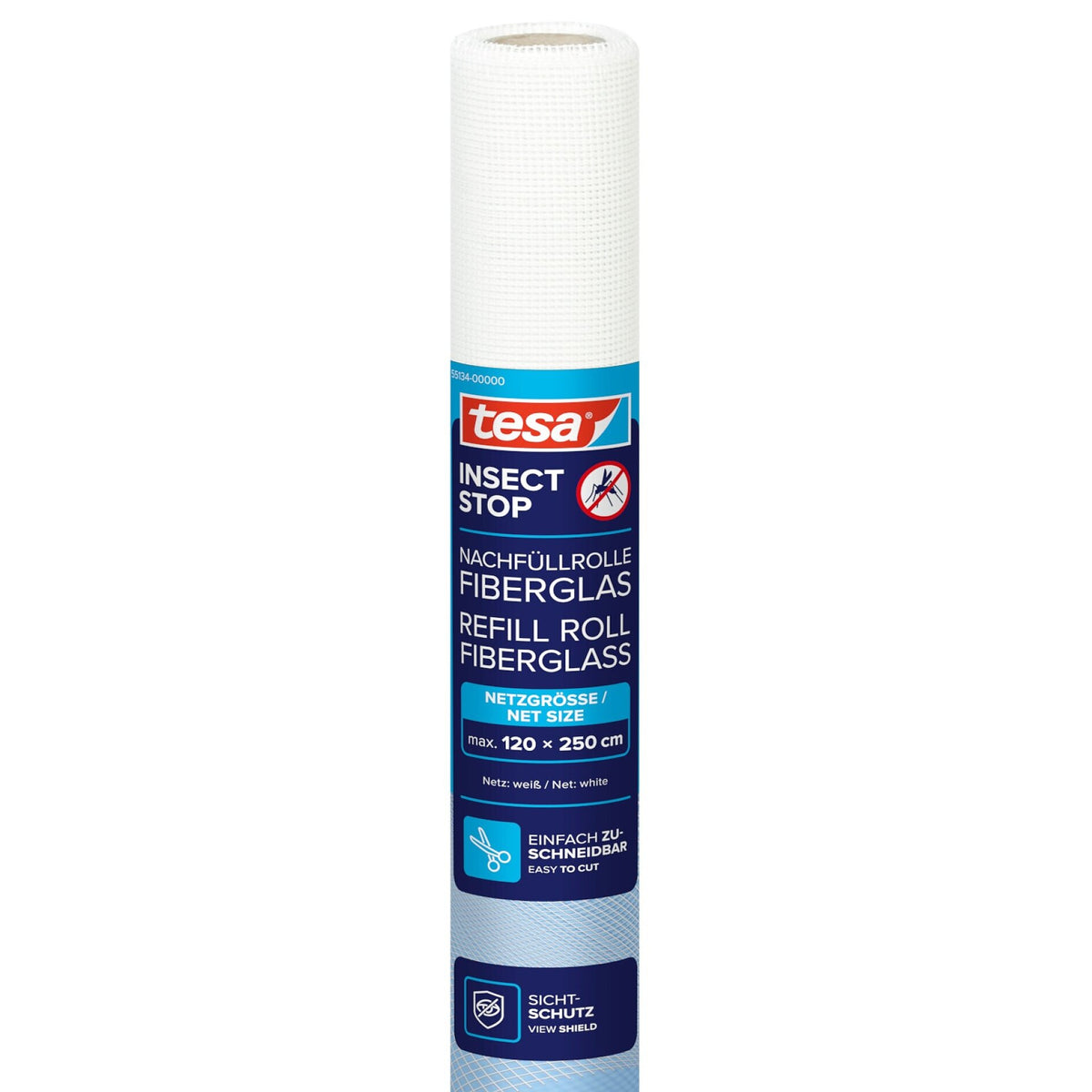 tesa INSECT STOP Refill Roll, Fiberglass, 120 x 250 cm, white