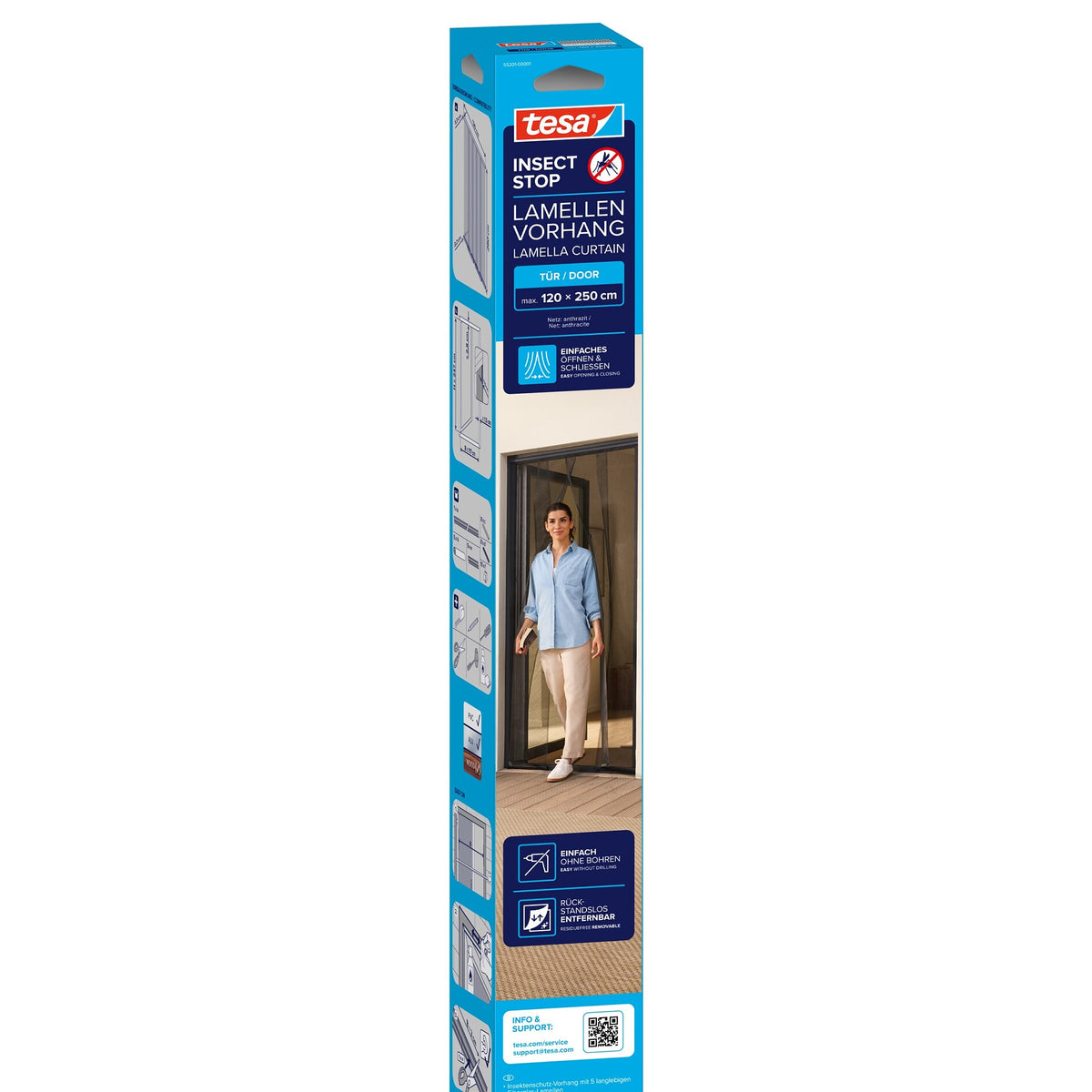 tesa INSECT STOP Lamellenvorhang anthrazit, 120 x 250 cm