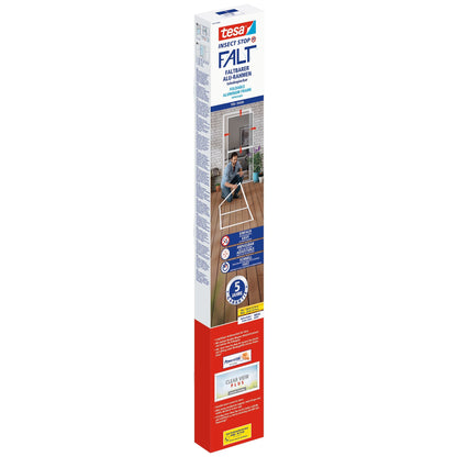 tesa FALT Foldable Aluminum Frame, Telescopic, for Doors, 100 x 220 cm, White