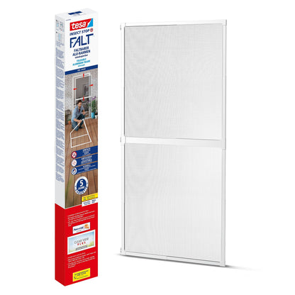 tesa FALT Foldable Aluminum Frame, Telescopic, for Doors, 100 x 220 cm, White