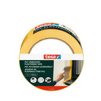 tesa PVC Plastering Tape, Cross-Grooved, 33 m x 50 mm, yellow