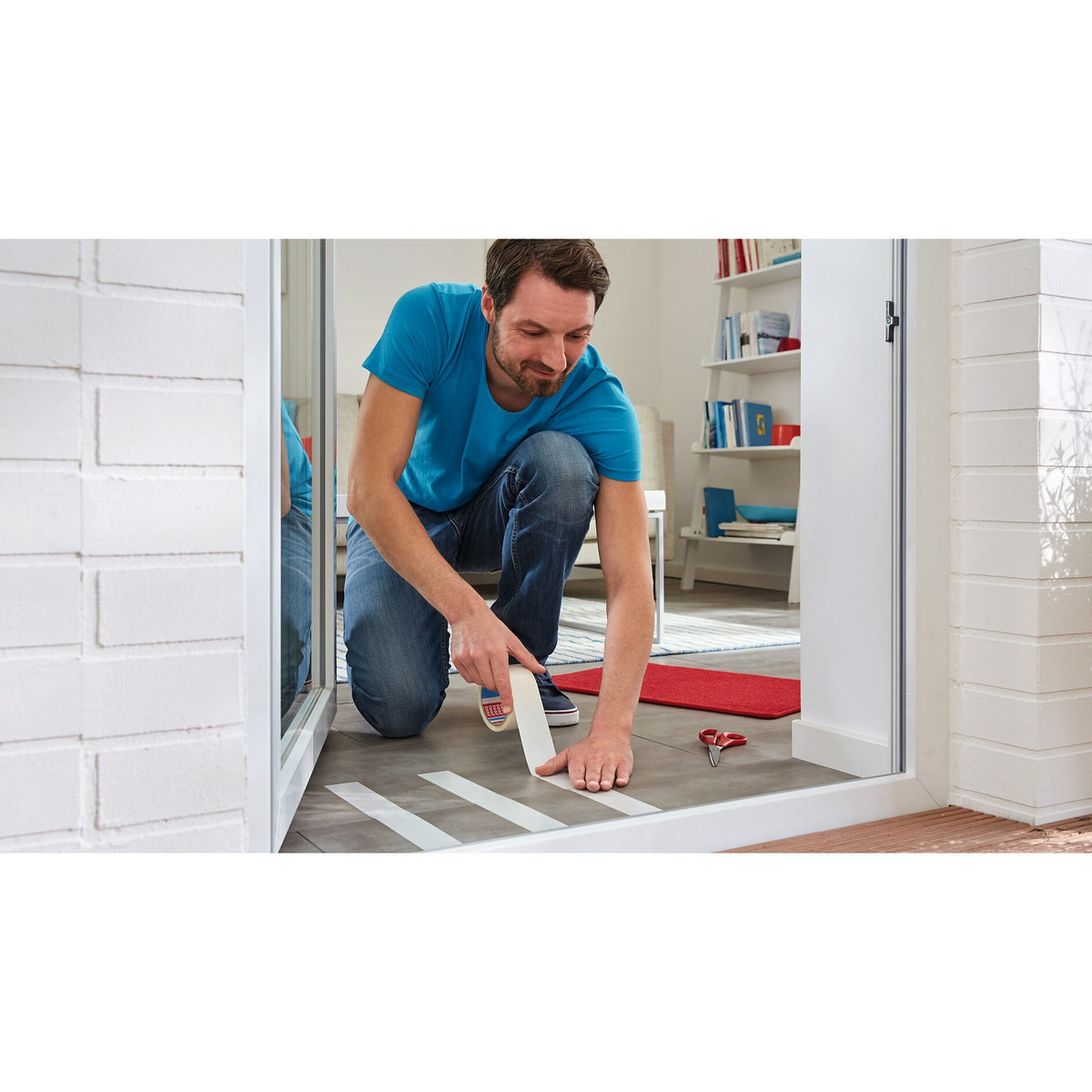 tesa 55729 Installation Tape, removable without leaving residue, 5 m x 50 mm, white-translucent – Applications