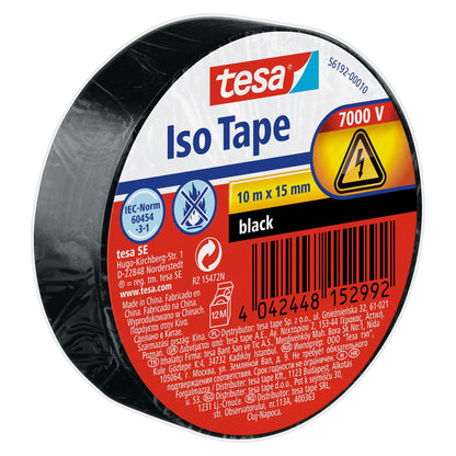 tesa Insulating Tape, 10 m x 15 mm, with black label