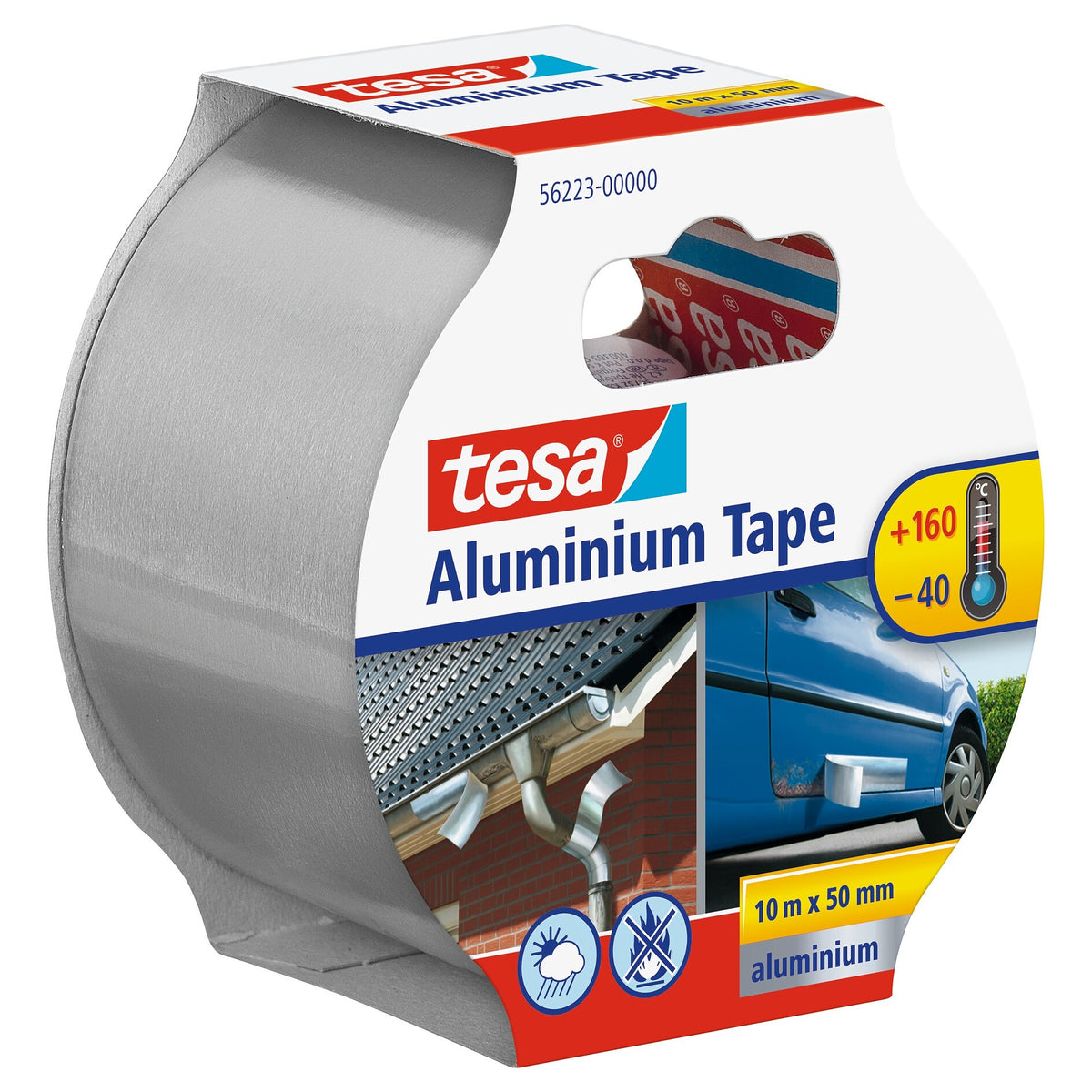 tesa Aluminum Tape, 10 m x 50 mm, matte silver
