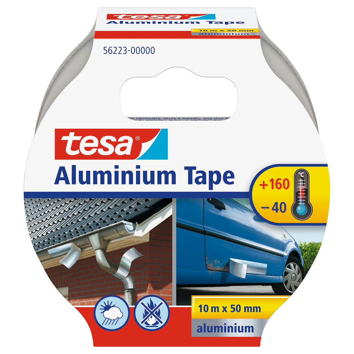 tesa Aluminum Tape, 10 m x 50 mm, matte silver