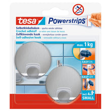 tesa Powerstrips Metal Hook S, Round, White
