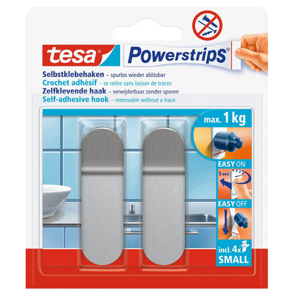 tesa Powerstrips Metal Hook S, White