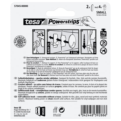 tesa Powerstrips Metal Hook S, White
