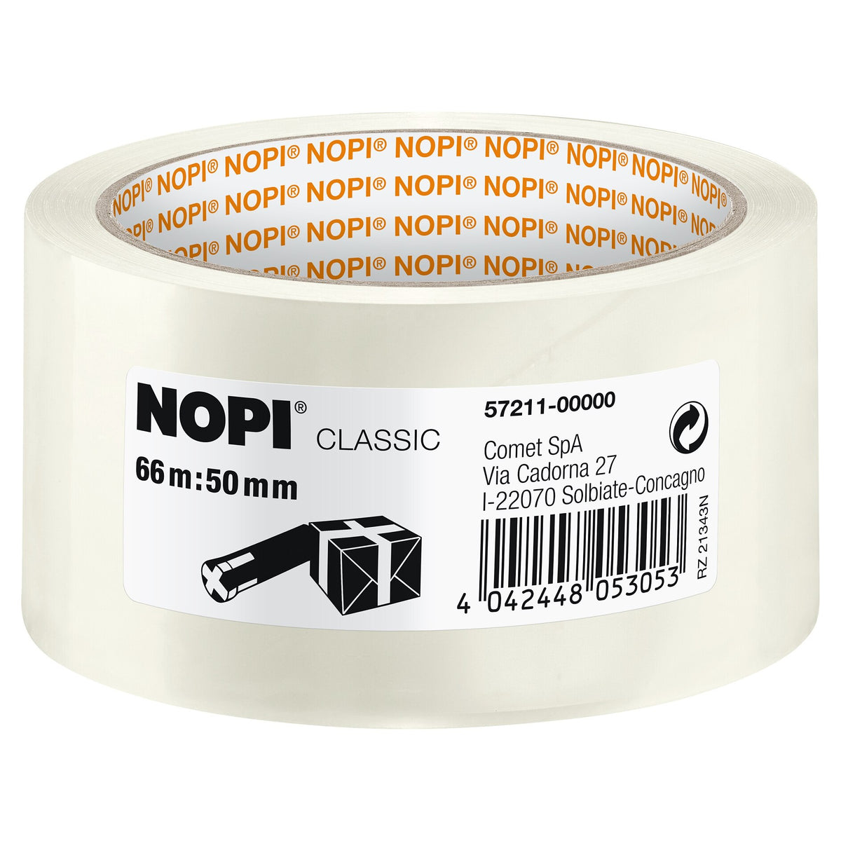 tesa NOPI Packaging Tape, 66 m x 50 mm, Classic Clear
