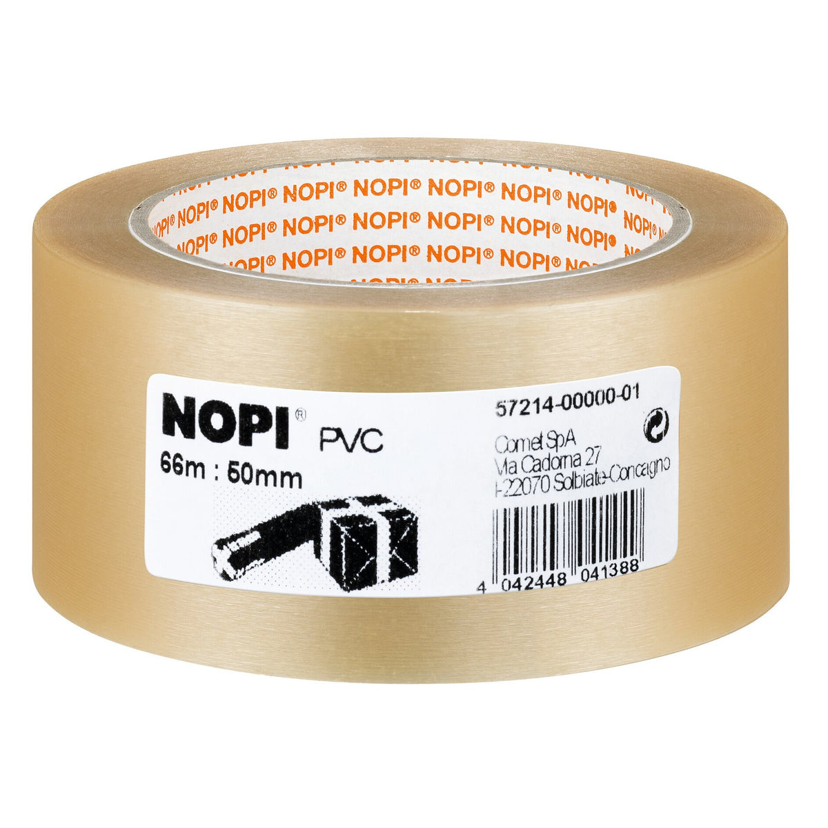 tesa NOPI Packaging Tape, 66 m x 50 mm, transparent PVC